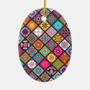 Mandala Muster bunt marokkanisch Keramikornament