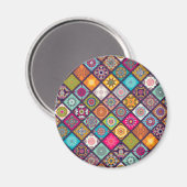 Mandala Muster bunt marokkanisch Magnet (Vorderseite/Rückseite)