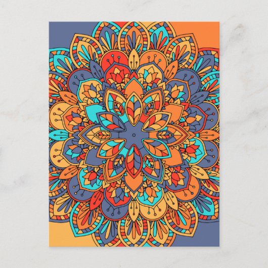 Mandala Muster bunt marokkanisch Postkarte (Vorderseite)