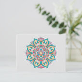 Mandala Muster bunt marokkanisch Postkarte (Stehend Vorderseite)