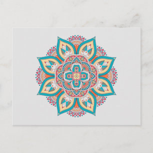 Mandala Muster bunt marokkanisch Postkarte