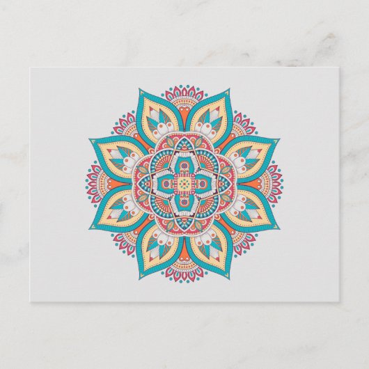 Mandala Muster bunt marokkanisch Postkarte (Vorderseite)