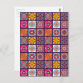 Mandala Muster bunt marokkanisch Postkarte (Vorne/Hinten)