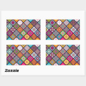 Mandala Muster bunt marokkanisch Rechteckiger Aufkleber (Blatt)