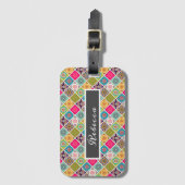 Mandala Muster bunt marokkanischen Namen Gepäckanhänger (Vorderseite Vertikal)