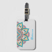 Mandala Muster bunt marokkanischen Namen Gepäckanhänger (Vorderseite Vertikal)