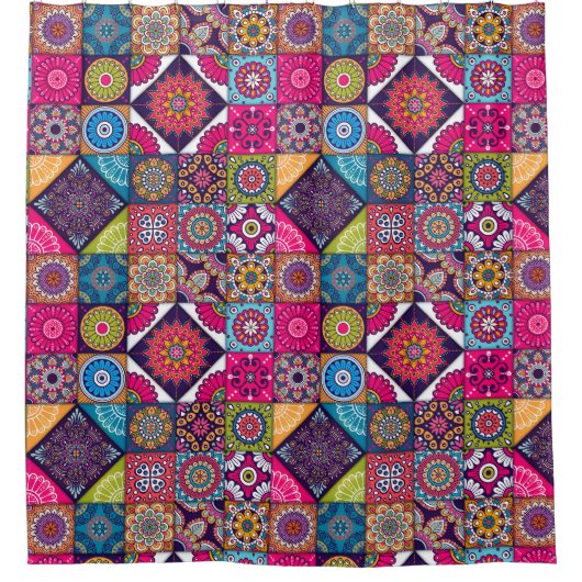 Mandala Muster Duschvorhang (Vorderseite)