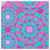 Mandala-Muster, Fuchsia, Rosa und Türkis Stoff (Nahaufnahme)