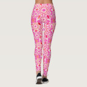 Mandala-Muster, Fuchsienrosa und Korallen Leggings (Rückseite)