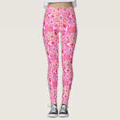 Mandala-Muster, Fuchsienrosa und Korallen Leggings (Vorderseite)