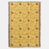 Mandala-Muster, gelb, gold und braun Decke (Vorderseite Vertikal)