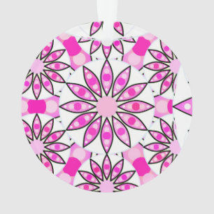 Mandala-Muster, heißes Pink, Schwarz und Weiß Ornament