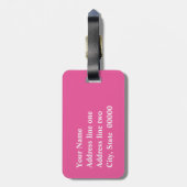 Mandala-Muster, heißrosa, schwarz und weiß Gepäckanhänger (Rückseite vertikal)