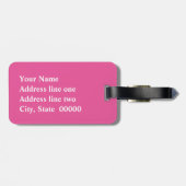 Mandala-Muster, heißrosa, schwarz und weiß Gepäckanhänger (Rückseite horizontal)