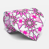 Mandala-Muster, heißrosa, schwarz und weiß Krawatte (Gerollt)