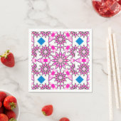 Mandala-Muster, heißrosa, schwarz und weiß Serviette (Beispiel)