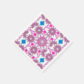 Mandala-Muster, heißrosa, schwarz und weiß Serviette (Ecke)