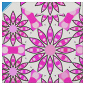 Mandala-Muster, heißrosa, schwarz und weiß Stoff (Nahaufnahme)