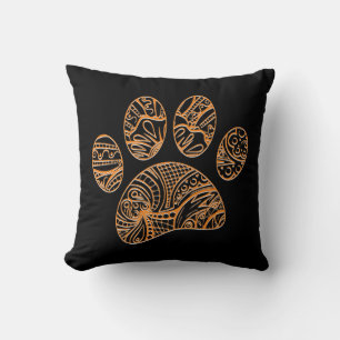 Mandala-Muster Hundepfotenabdruck Kissen