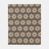 Mandala-Muster in Beige und Schwarz Fleecedecke (Vorderseite)