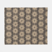 Mandala-Muster in Beige und Schwarz Fleecedecke (Vorderseite (Horizontal))