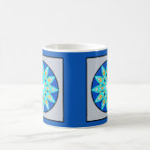 Mandala Muster in Cobalt Blau und Grau / Grau Kaffeetasse (Mittel)