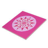 Mandala-Muster in fuchsienrosa und weiß Fliese (Seite)