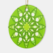 Mandala-Muster in Kalkgrün Keramik Ornament (Links)