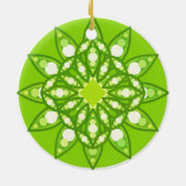 Mandala-Muster in Kalkgrün Keramik Ornament (Hinten)