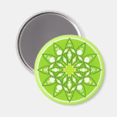 Mandala-Muster in Kalkgrün Magnet (Vorderseite/Rückseite)