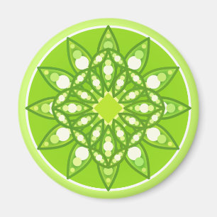 Mandala-Muster in Kalkgrün Magnet