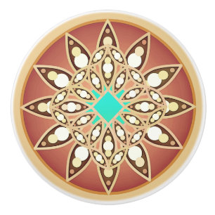 Mandala-Muster in Karamell und Schokolade Keramikknauf