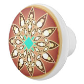Mandala-Muster in Karamell und Schokolade Keramikknauf (Rechts)