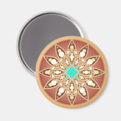 Mandala-Muster in Karamell und Schokolade Magnet (Vorderseite/Rückseite)
