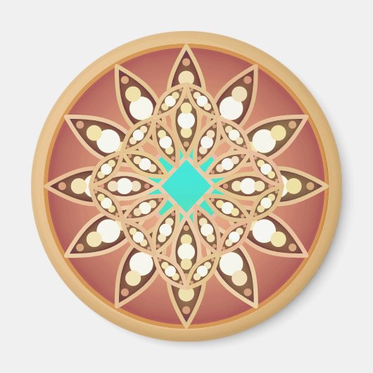 Mandala-Muster in Karamell und Schokolade Magnet (Vorne)