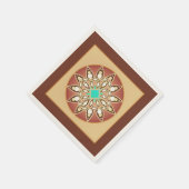 Mandala-Muster in Karamell und Schokolade Serviette (Ecke)
