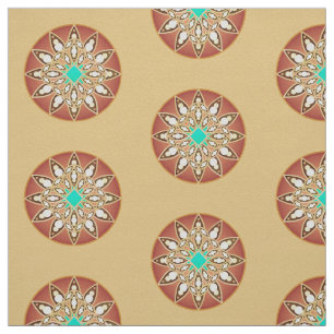 Mandala-Muster in Karamell und Schokolade Stoff