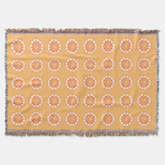 Mandala-Muster in Korallen, Orange und Gold Decke (Vorderseite)