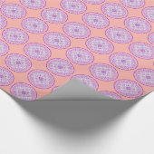 Mandala-Muster in Lavendel, Orchideen und Korallen Geschenkpapier (Ecke)