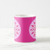 Mandala Muster in Rosa, Fuchsien und Weiß Kaffeetasse (Mittel)