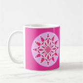 Mandala Muster in Rosa, Fuchsien und Weiß Kaffeetasse (Links)