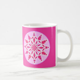 Mandala Muster in Rosa, Fuchsien und Weiß Kaffeetasse