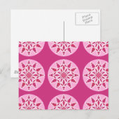 Mandala-Muster in Rosa, Fuchsien und Weiß Postkarte (Vorne/Hinten)