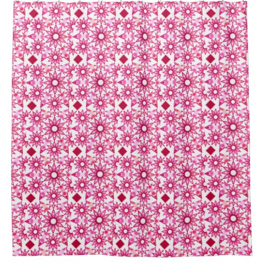 Mandala-Muster in Rosa- und Marontönen Duschvorhang (Vorderseite)