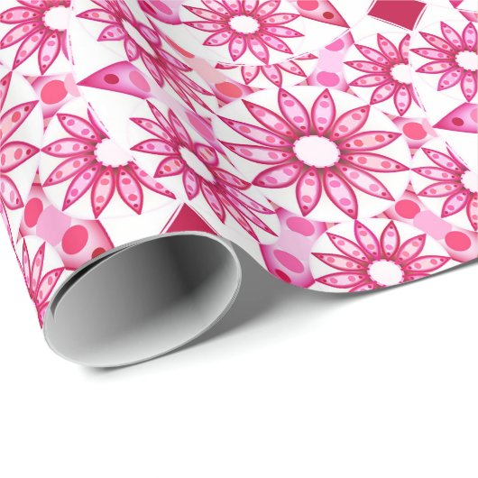 Mandala-Muster in Rosa- und Marontönen Geschenkpapier (Rolleneckpunkt)