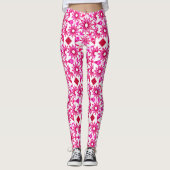 Mandala-Muster in Rosa- und Marontönen Leggings (Vorderseite)