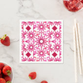Mandala-Muster in Rosa- und Marontönen Serviette (Beispiel)