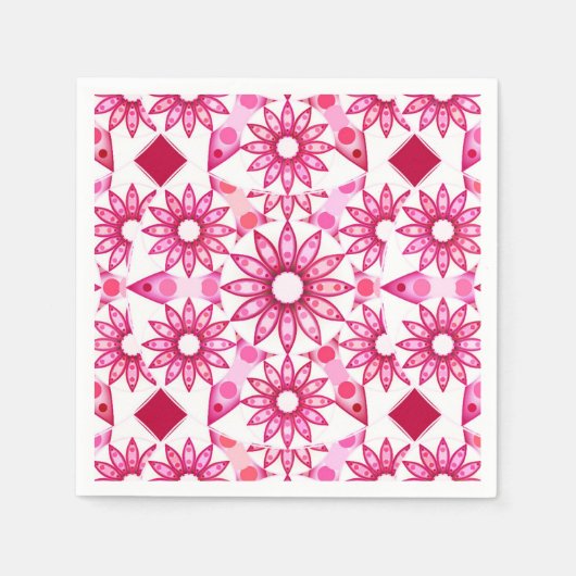 Mandala-Muster in Rosa- und Marontönen Serviette (Vorderseite)