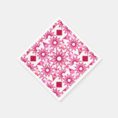 Mandala-Muster in Rosa- und Marontönen Serviette (Ecke)