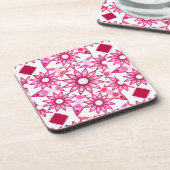 Mandala-Muster in Rosa- und Marontönen Untersetzer (Linke Seite)